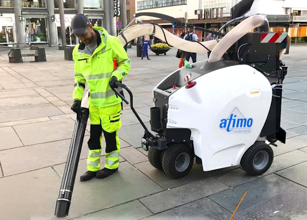 Afvalzuiger voor straatafval opzuigen
