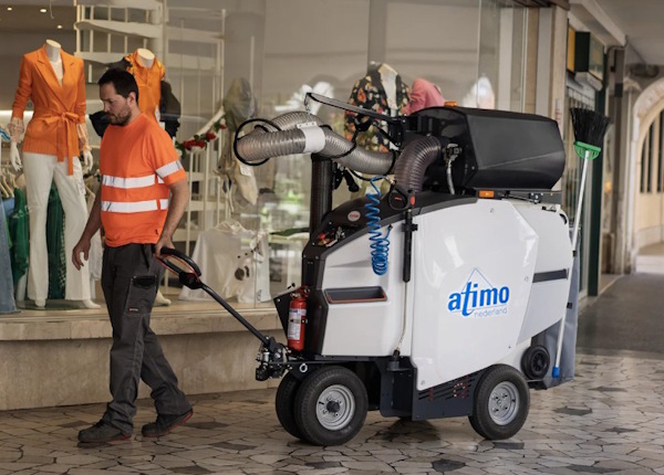 Straatafval opzuigen in winkelcentra en op luchthavens