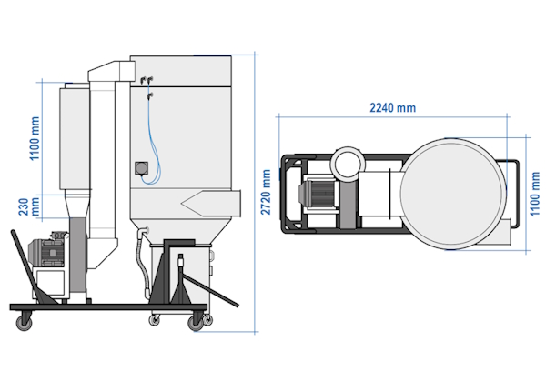 krachtige filterunit met zes patroonfilters voor goede zuivering