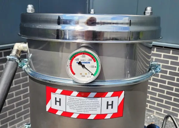 Luchtdebietmeter van een industriële ATEX stofzuiger