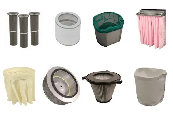 Diverse stofzuigerfilters industriële stofzuigers